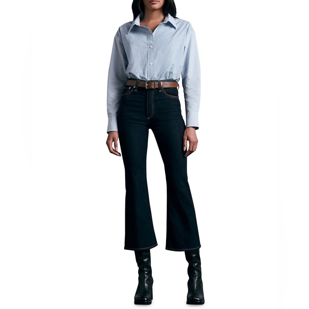 Rag & Bone Casey High-Rise Ankle Flare Jeans in Rinse